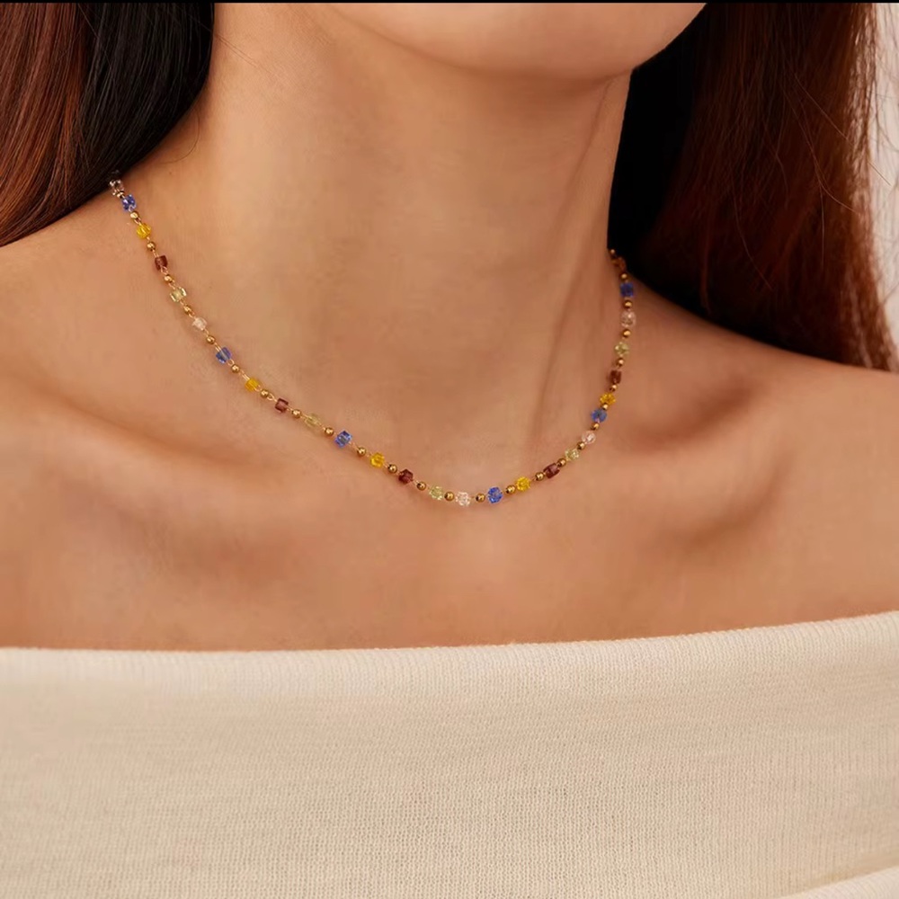 Handmade Elegant Multicolor Beaded Necklace